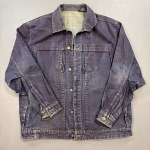 Mecca USA Jean Therapy Denim Trucker Jacket Distressed Fade Mens XL
